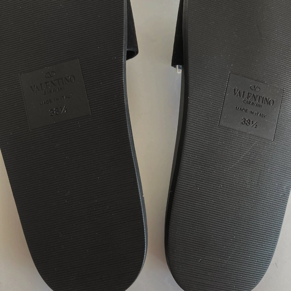 NEW VALENTINO GARAVANI Chain Slide Sandal, Black, EU 38.5 - Picture 15 of 16